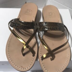 Artigianato Rallo moda positano leather sandals. Made in Italy. EUC